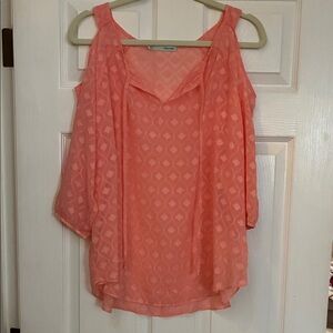 Maurices Peach Cold Shoulder Blouse